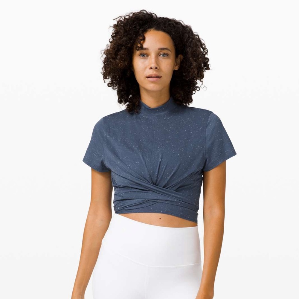 Lulu wrap mock neck tshirt